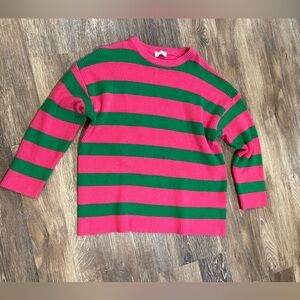 Pink Lily Bold Pink and Green Knit Top